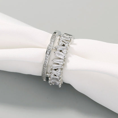Double Deck Ring | SR037 | Silver
