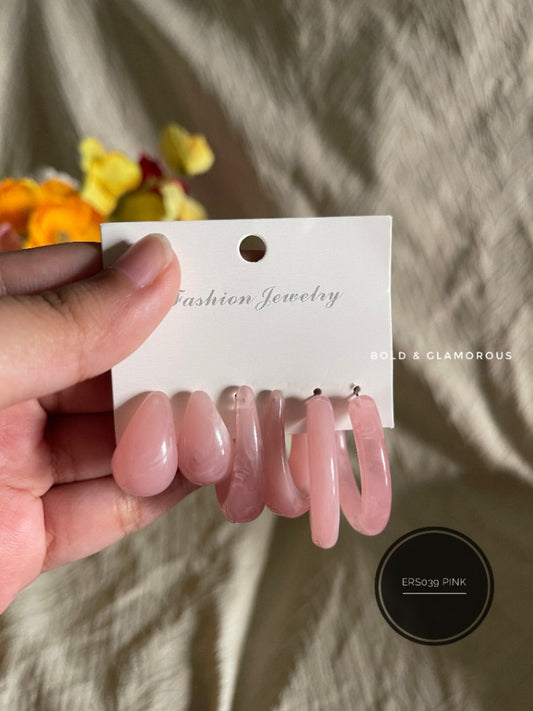 Earring Set | ERS039 | Pink