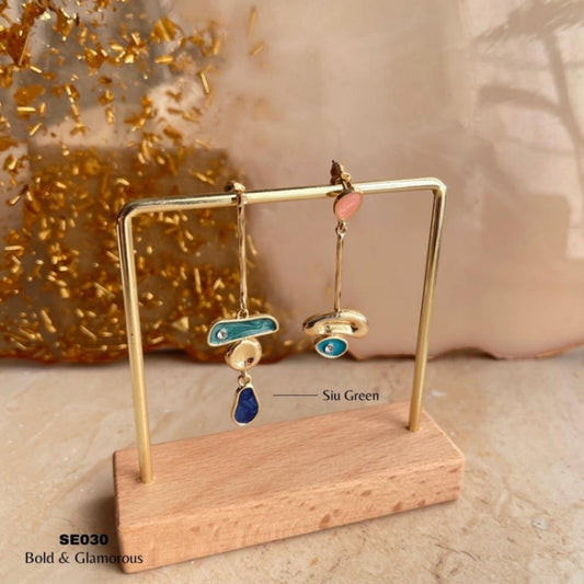 Irregular Asymmetric Earring | SE030 | Siu Green