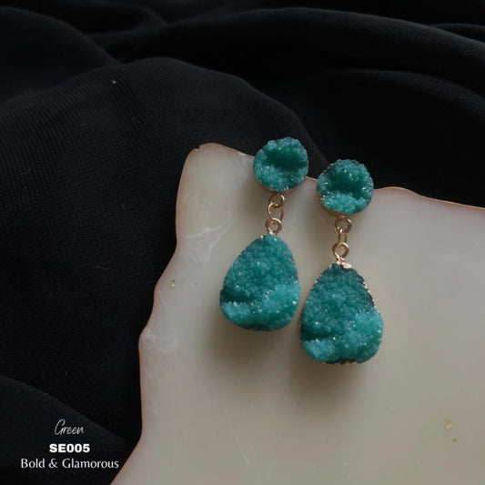 Cluster Crystal Earring | SE005 | Green