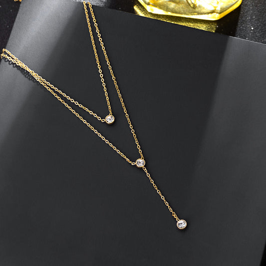 Necklace | SN124 | Layer Stone Drop