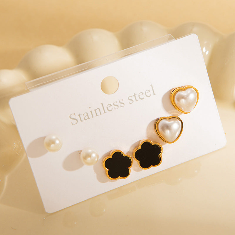 Stud Earring Set | STSES005 | Set#5 Love Pearls